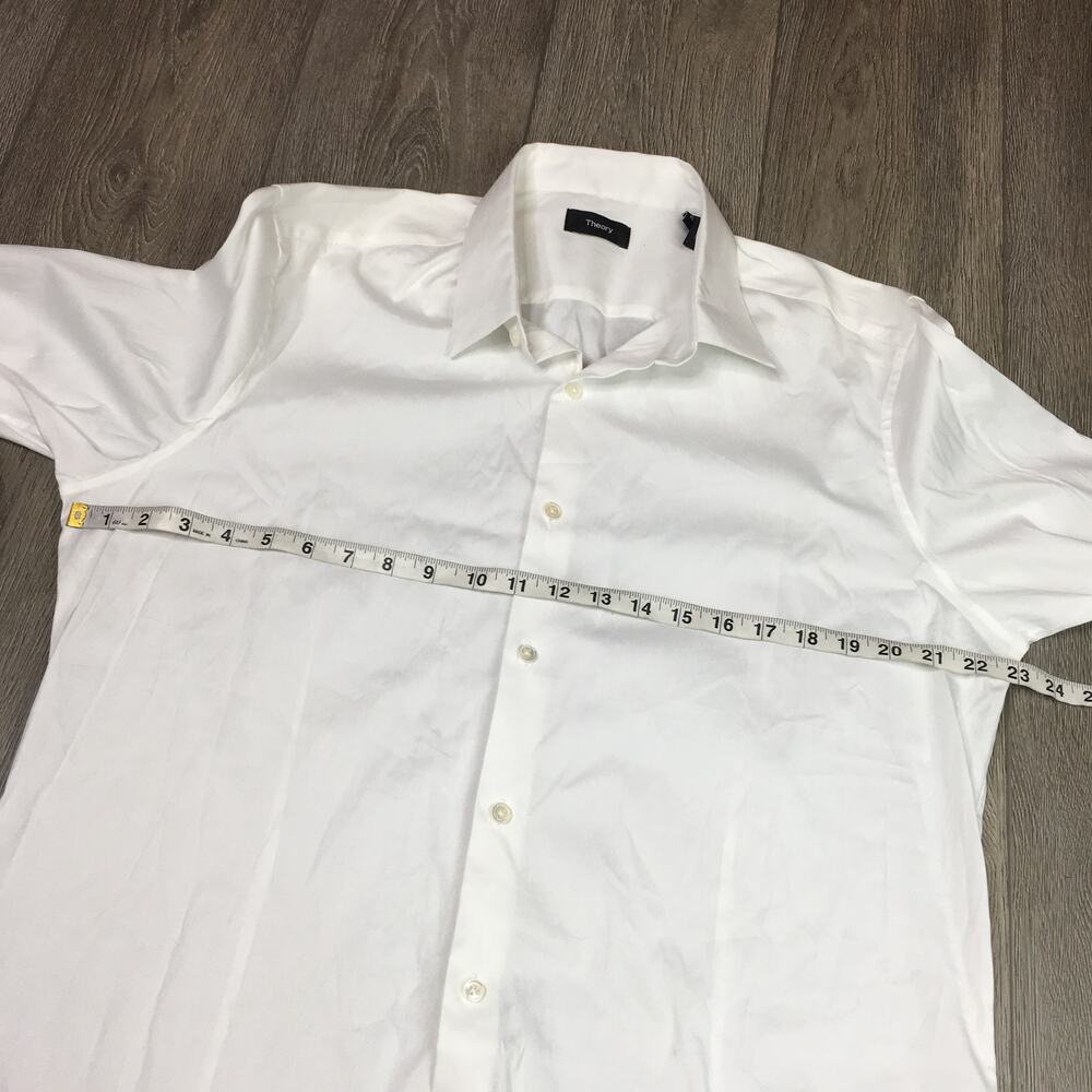 Theory Women Long Sleeve Button Up Shirt Dress White Slim Fit Stretch Comfort XL - Picture 4 of 8